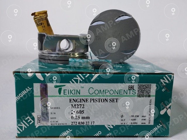 Поршень із пальцем +0.25мм (к-кт на двигун) 3.5L Mercedes M272 TEIKIN 29605-025