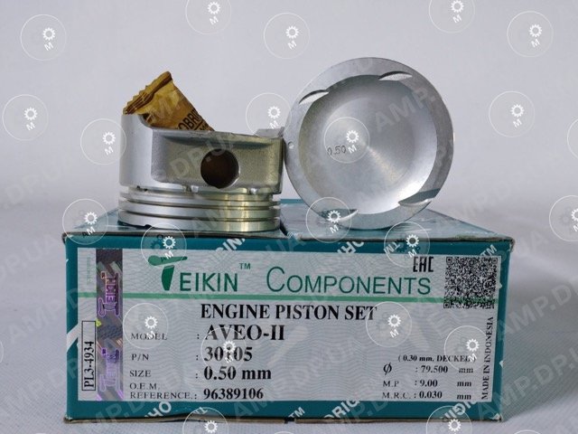 Поршень із пальцем +0.50мм (к-кт на двигун) Chevrolet Aveo/Lacetti L44 1,6L TEIKIN 30105-050