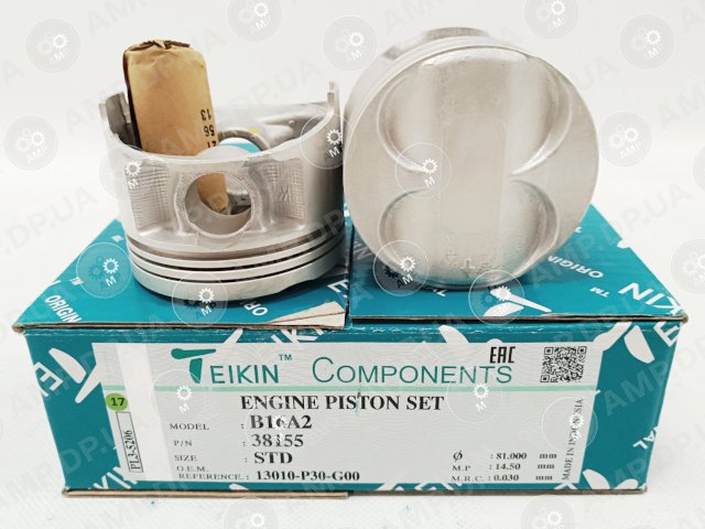 Поршень із пальцем STD (к-кт на двигун), Honda B16A2 TEIKIN 38155-STD