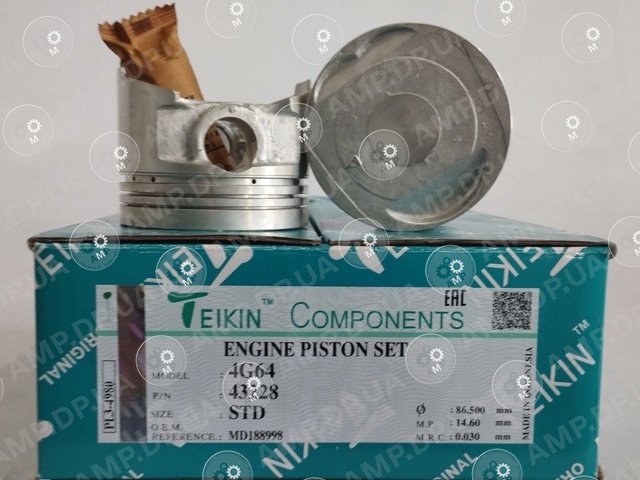 Поршень із пальцем STD (к-кт на двигун) 4G64 TEIKIN 43228-STD
