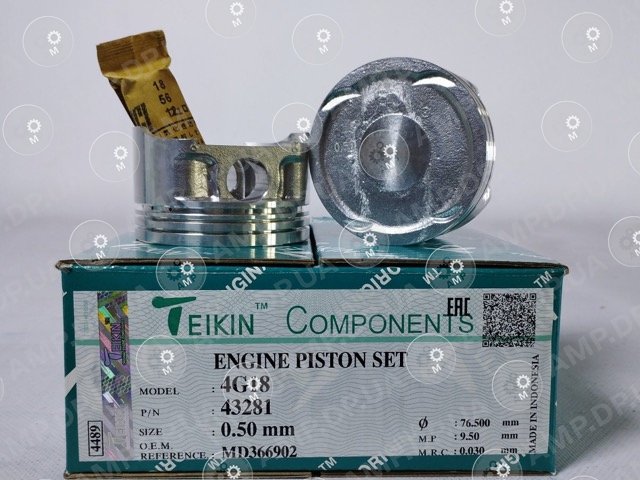 Поршень із пальцем +0.50мм (к-кт на двигун) 4G18 TEIKIN 43281-050