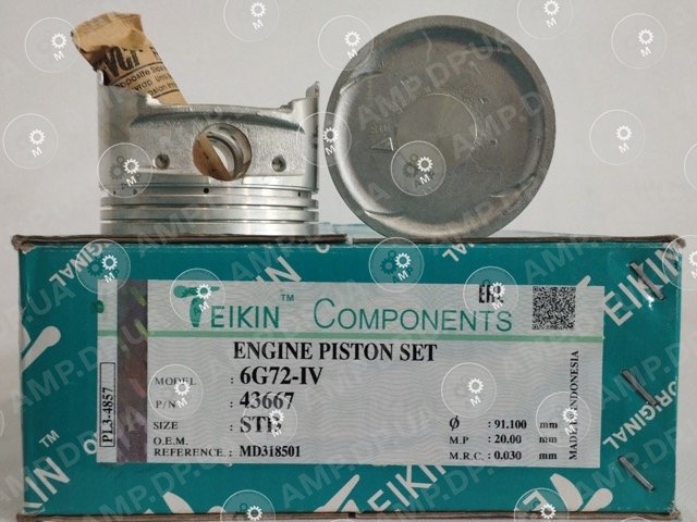 Поршень із пальцем STD (к-кт на двигун) 6G72-IV TEIKIN 43667-STD