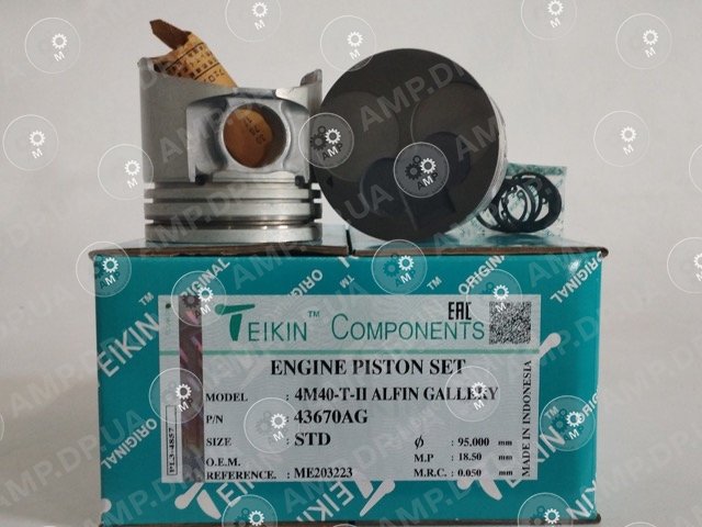 Поршень із пальцем STD (к-кт на двигун) 4M40-T-II AG TEIKIN 43670AG-STD