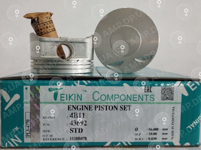 Поршень із пальцем STD (к-кт на двигун) Mitsubishi 2,0L (4B11) TEIKIN 43692-STD