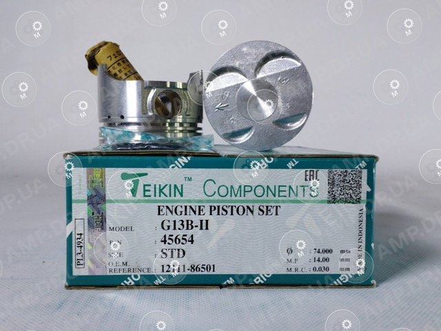 Поршень із пальцем STD (к-кт на двигун) Suzuki 1,3L DOHC 16V (G13B,G13B-II) TEIKIN 45654-STD