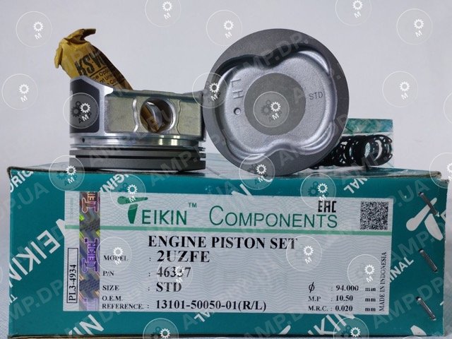 Поршень із пальцем STD (к-кт на двигун) Toyota 4,7L V8 (2UZFE) до 2005г TEIKIN 46337-STD