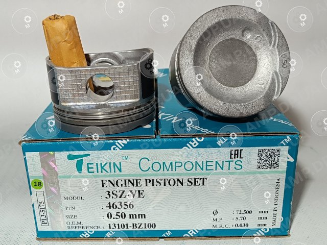 Поршень із пальцем +0.50мм (к-кт на двигун) Daihatsu Materia, Terios 1,5L (3SZ-VE) TEIKIN 46356-050