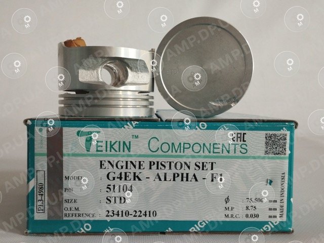 Поршень із пальцем STD (к-кт на двигун) G4EK - ALPHA - F1 TEIKIN 51104-STD