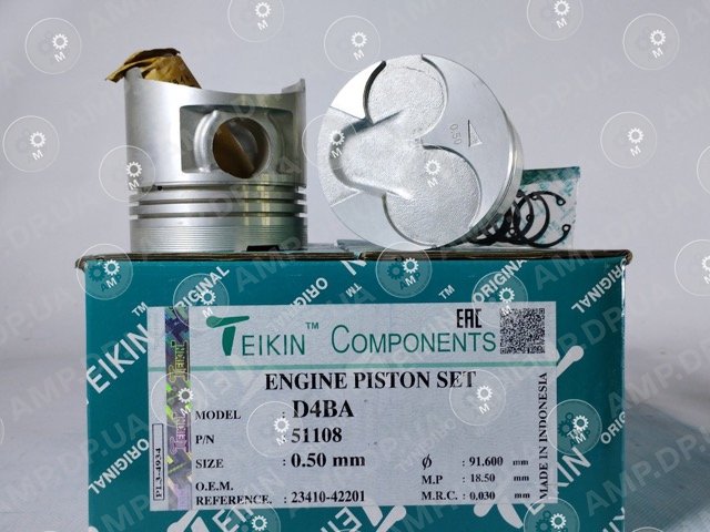 Поршень із пальцем +0.50мм (к-кт на двигун) Hyundai D4BA TEIKIN 51108-050