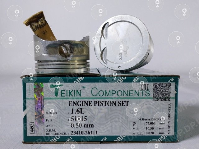 Поршень із пальцем +0.50мм (к-кт на двигун) Cerato Accent Elantra Getz Matrix G4ED 1,6L TEIKIN 51115-050