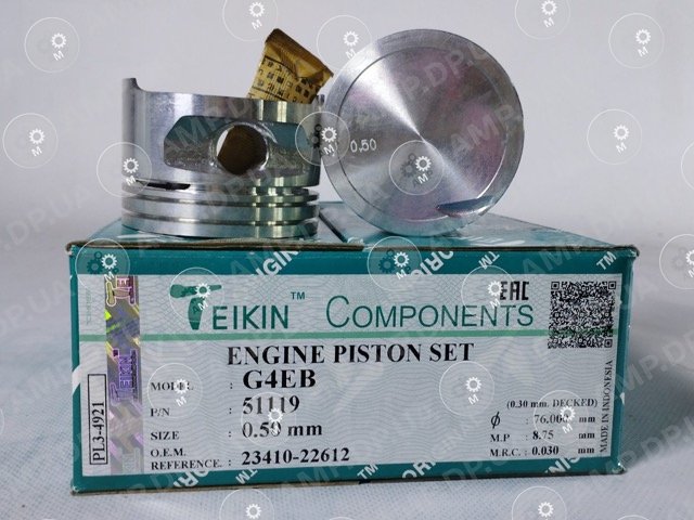Поршень із пальцем +0.50мм (к-кт на двигун) Hyundai G4EB TEIKIN 51119-050
