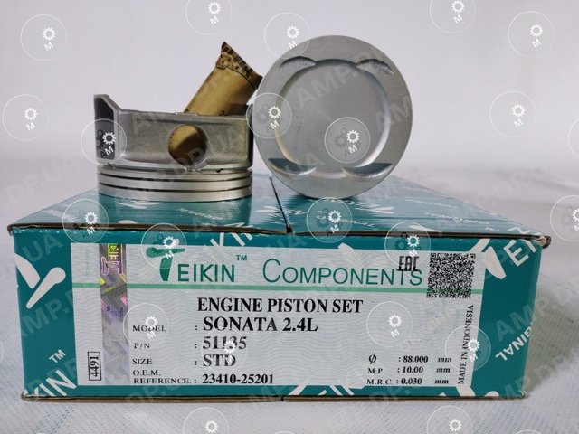 Поршень із пальцем STD (к-кт на двигун) SONATA 2.4L G4KE TEIKIN 51135-STD