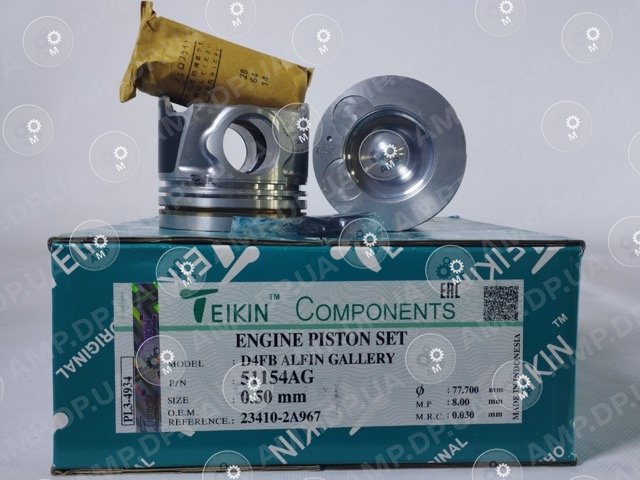 Поршень із пальцем +0.50мм (к-кт на двигун) Hyundai D4FB ALFIN GALLERY TEIKIN 51154AG-050