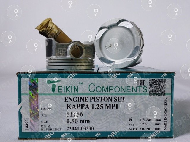 Поршень із пальцем +0.50мм (к-кт на двигун) KAPPA 1.25 MPI TEIKIN 51156-050