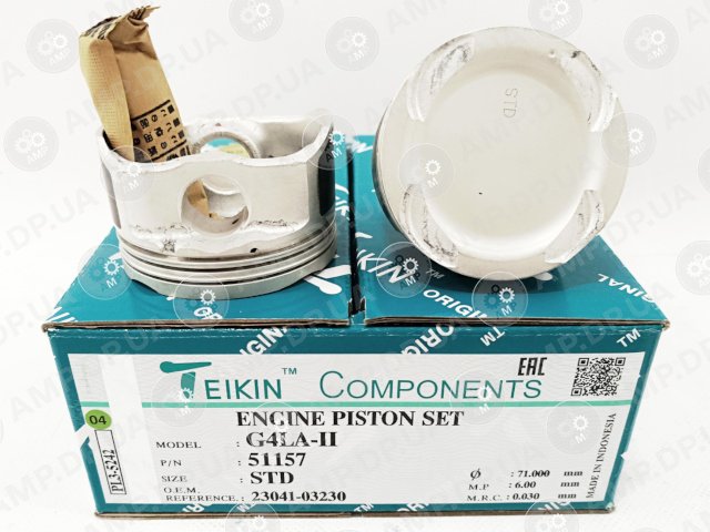 Поршень із пальцем STD (к-кт на двигун) G4LA-II TEIKIN 51157-STD