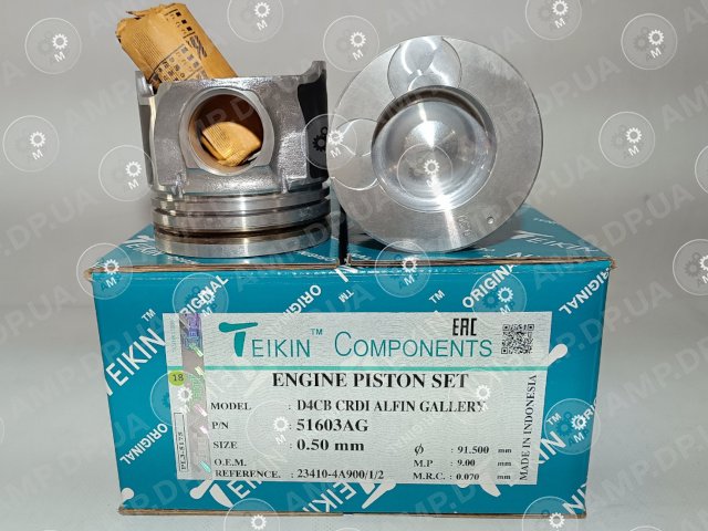 Поршень із пальцем +0.50мм (к-кт на двигун) D4CB CRDI ALFIN GALLERY TEIKIN 51603AG-050