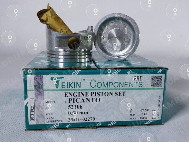 Поршень із пальцем +0.50мм (к-кт на двигун) HYUNDAI G4HG, Kia PICANTO TEIKIN 52106-050