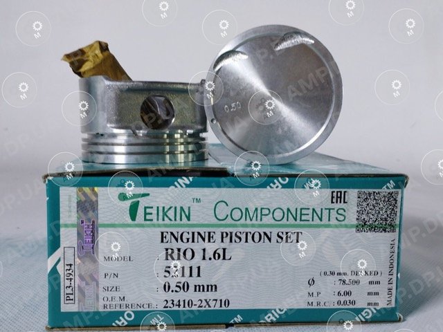 Поршень із пальцем +0.50мм (к-кт на двигун) Kia RIO 1.6L TEIKIN 52111-050