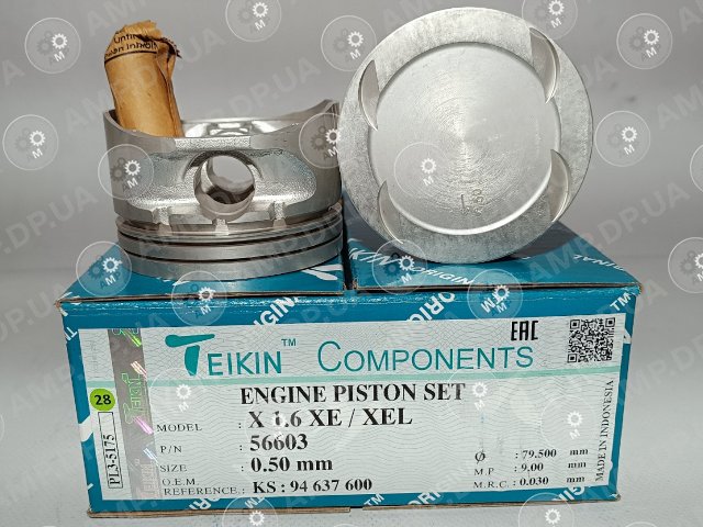 Поршень із пальцем +0.50мм (к-кт на двигун) Opel X16XE, X16XEL TEIKIN 56603-050