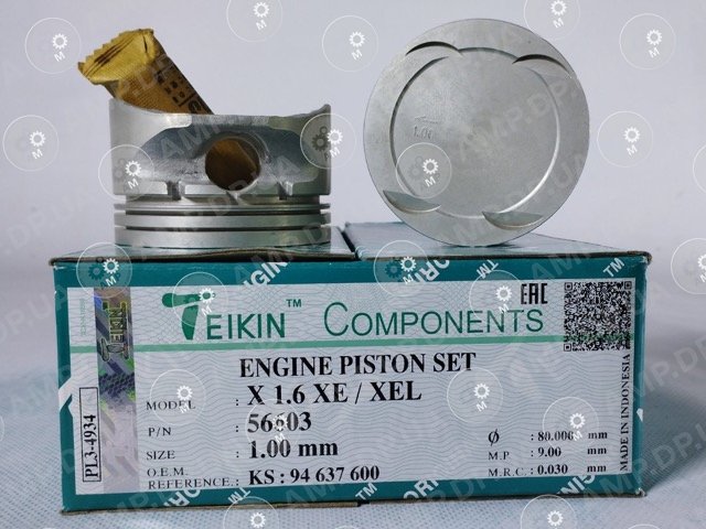 Поршень із пальцем +1.00мм (к-кт на двигун) Opel X16XE, X16XEL TEIKIN 56603-100