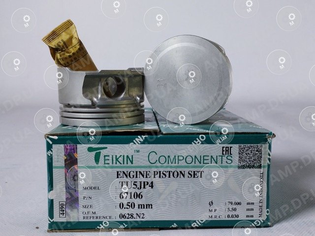 Поршень із пальцем +0.50мм (к-кт на двигун) Peugeot TU5JP4 TEIKIN 67106-050