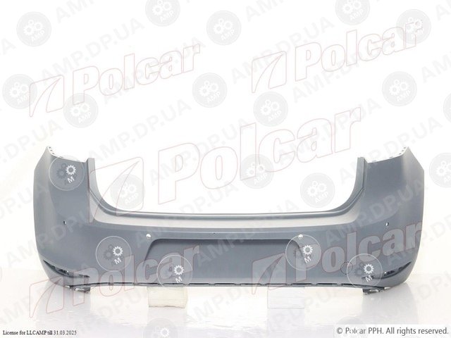 Бампер задній Volkswagen Golf VII, 2012- POLCAR 95C296-1