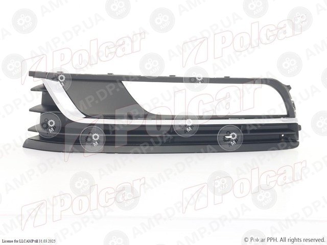 Решітка у бампері ліва Volkswagen PASSAT (B7), 2010- POLCAR 95D12711