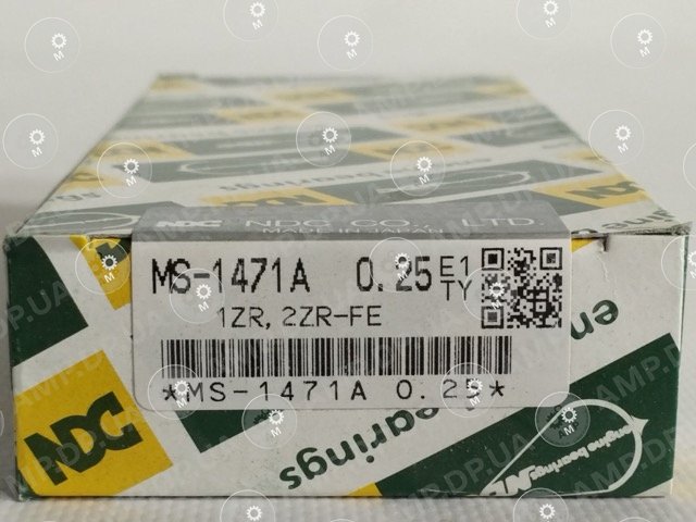 Вкладиші корінні +0.25mm (к-кт на мотор) 1ZR-FE/2ZR-FE NDC MS1471A-025